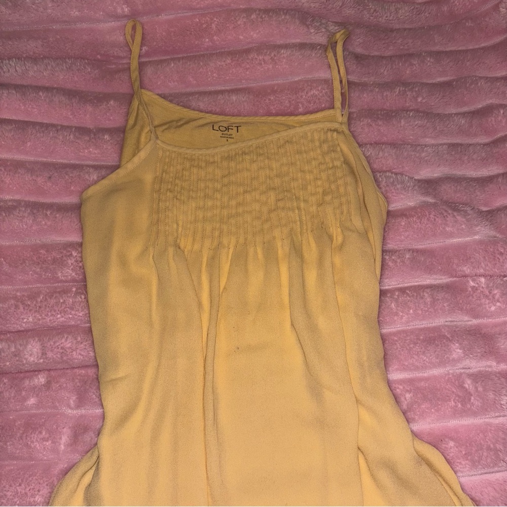 Loft Y2K yellow flowy shirt size small